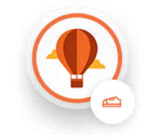 Orange Hot balloon air icon