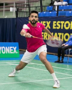 B.R. Sankeerth playing badminton