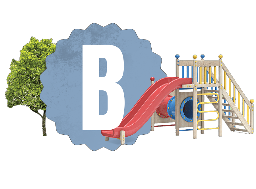 grade of b shown with a playground grade of b shown with a playground