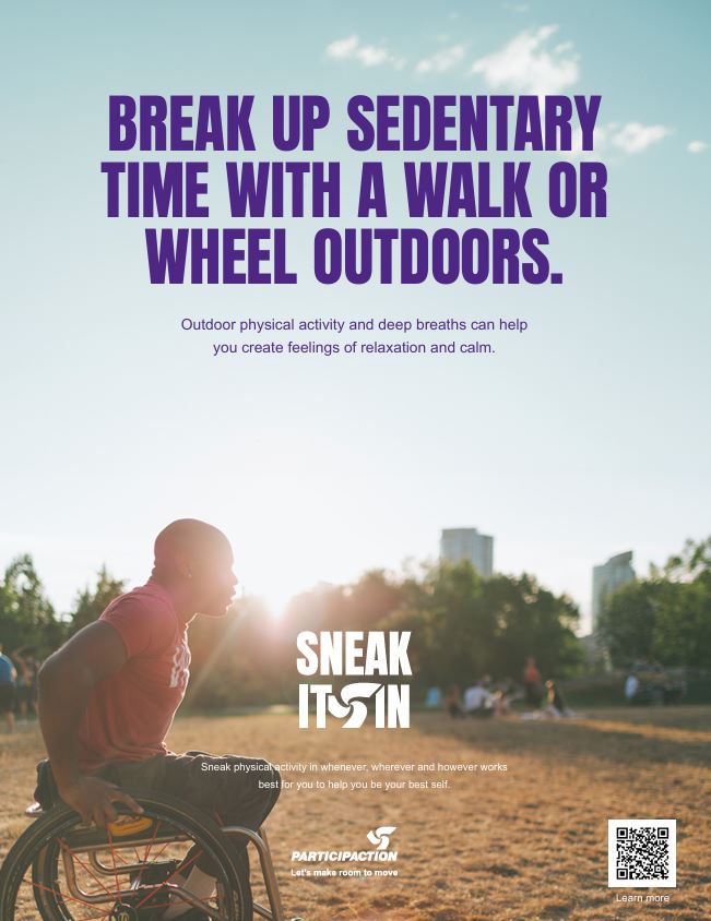 poster cover- break up sedentary time with a walk or wheel outdoors poster cover- break up sedentary time with a walk or wheel outdoors