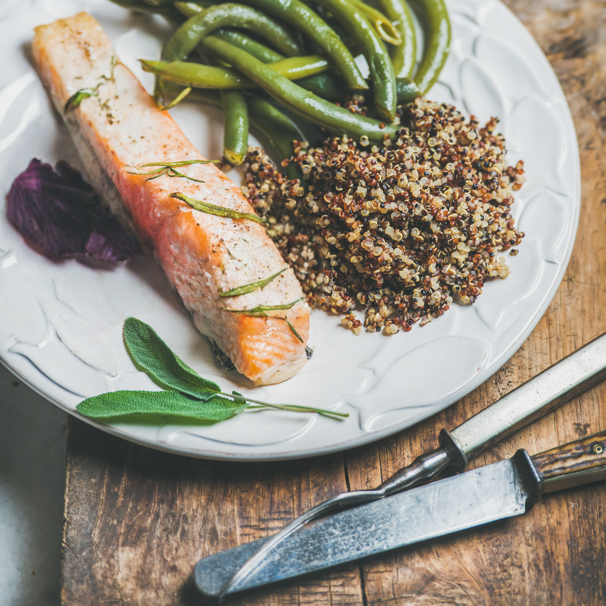 Fuel your movement recipe of the month: Miso salmon with cooked greens and quinoa